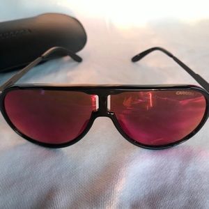 Carrera “New Champion” pink aviator sunglasses